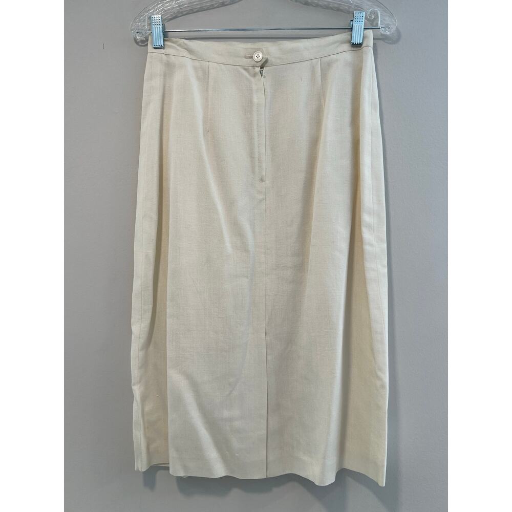 VTG Nolan Miller 3 Pc Skirt Suit White Western Blazer Rayon Linen Size 10 SG - Picture 12 of 16
